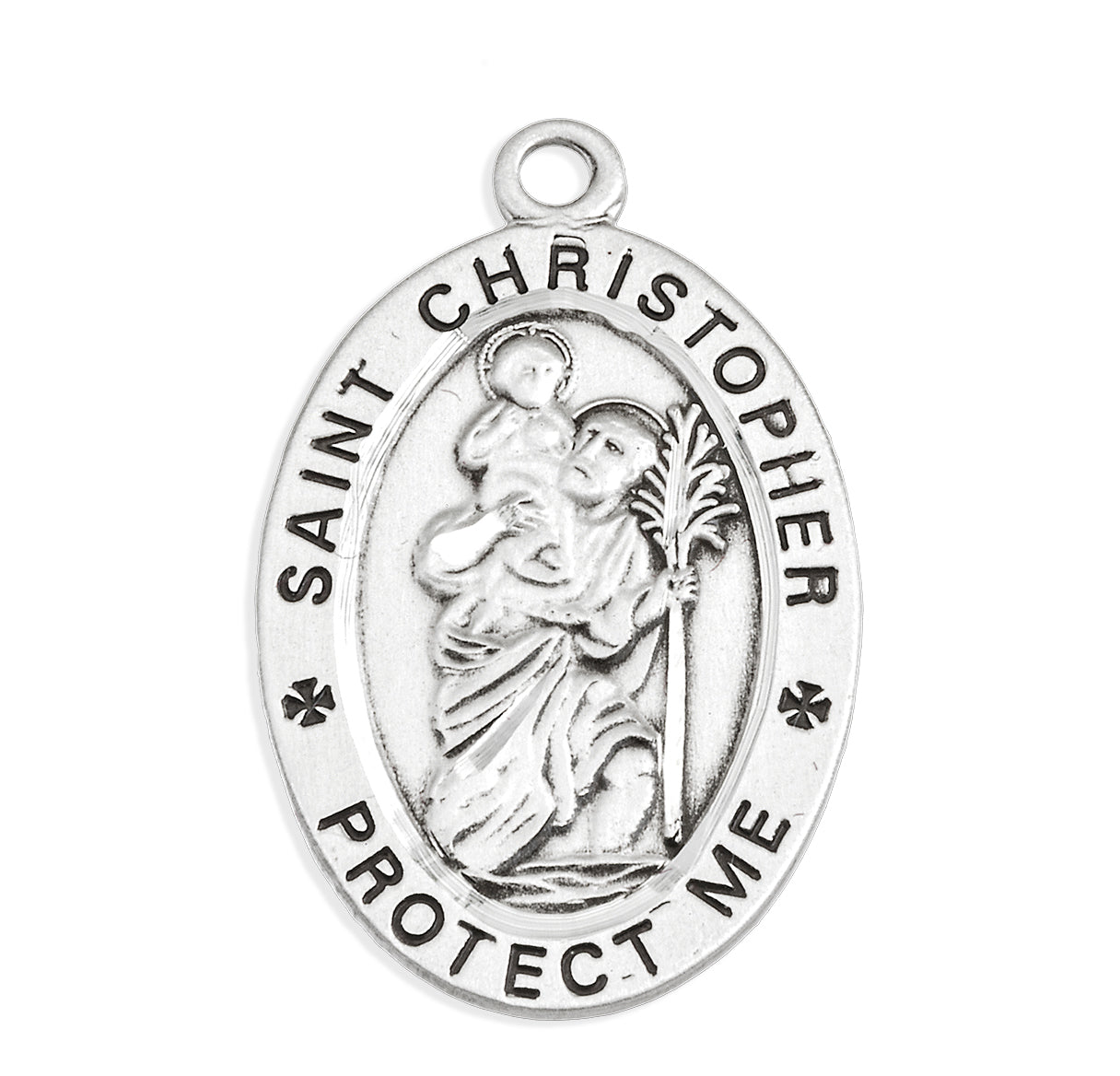 Saint Christopher Oval Sterling Silver Basketball Male Athlete Medal