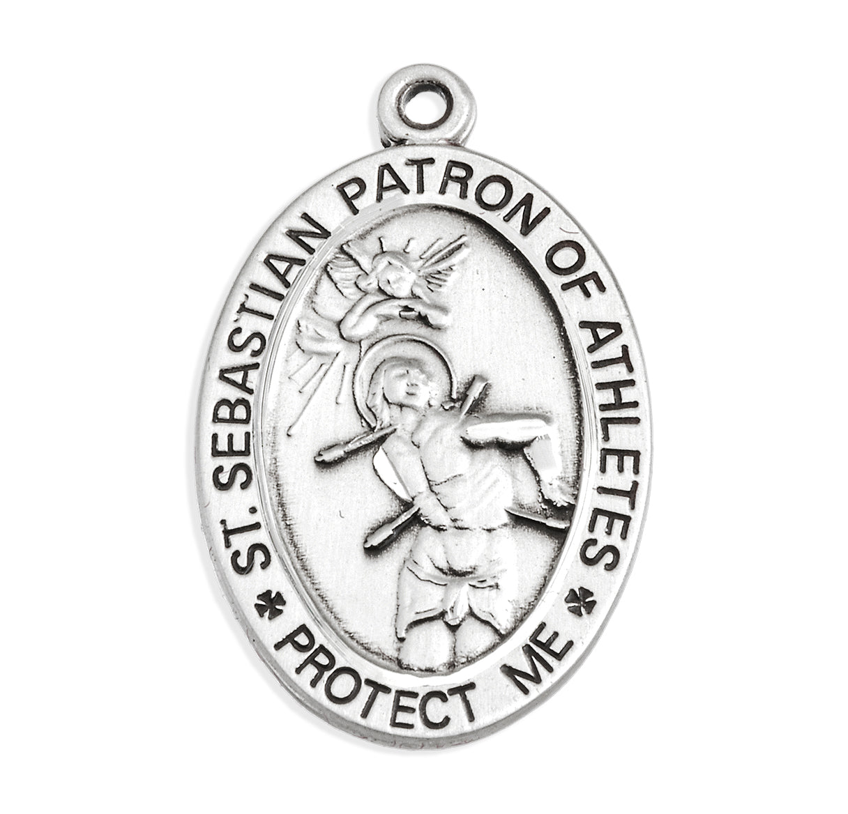 Saint Sebastian Oval Sterling Silver Wrestling Male Athlete Medal