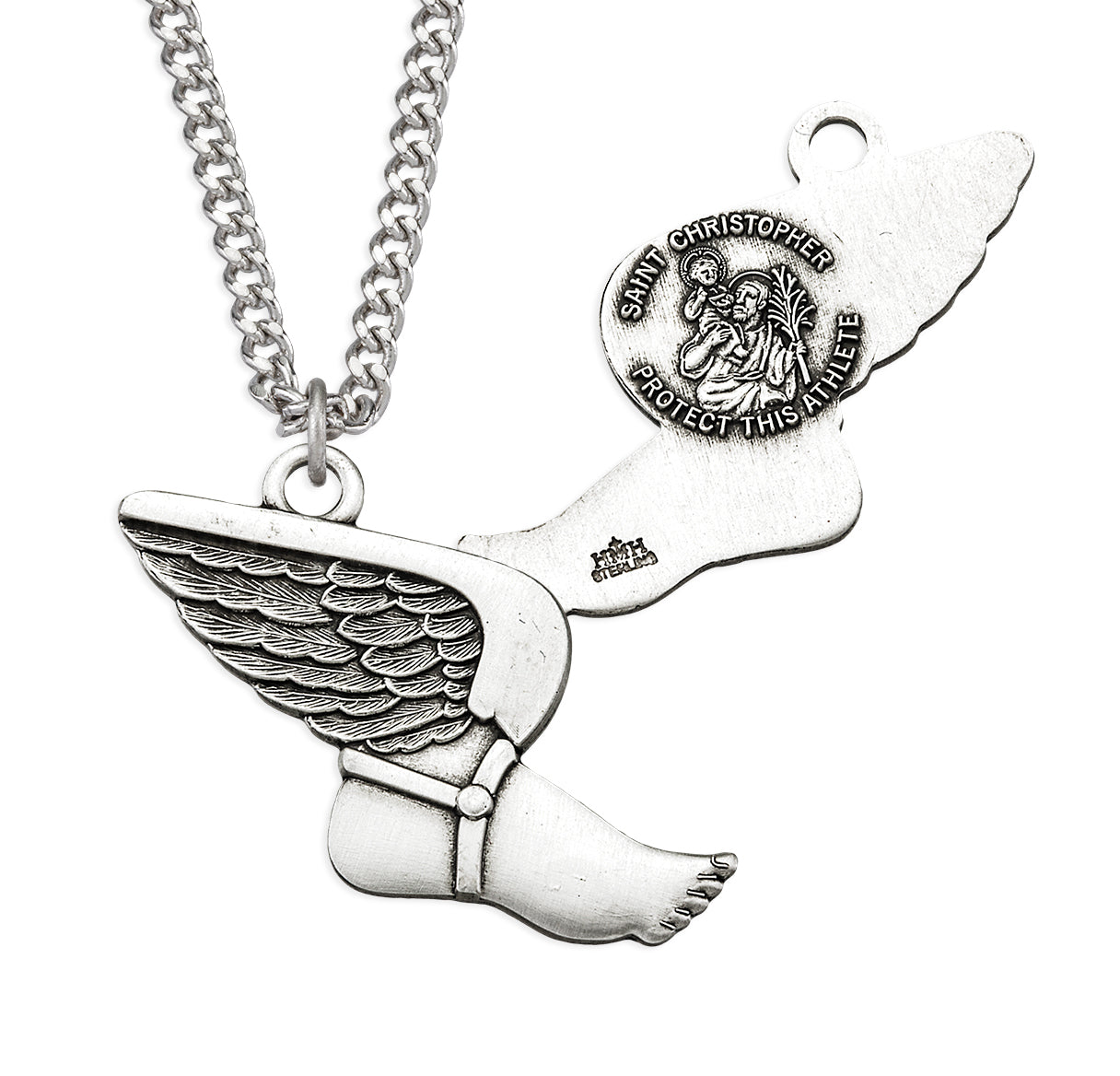 Saint Christopher Sterling Silver Track Athlete Medal