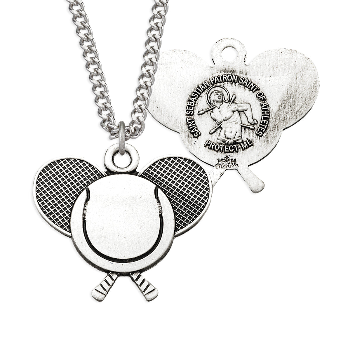 Saint Sebastian Sterling Silver Tennis Athlete Medal