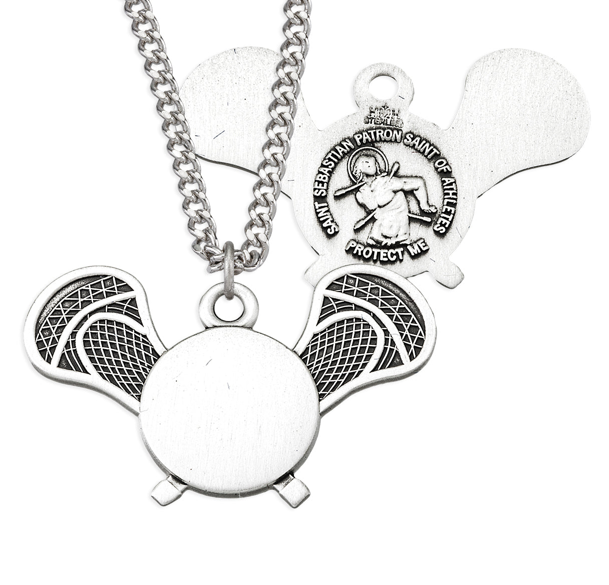 Saint Sebastian Sterling Silver Lacrosse Athlete Medal