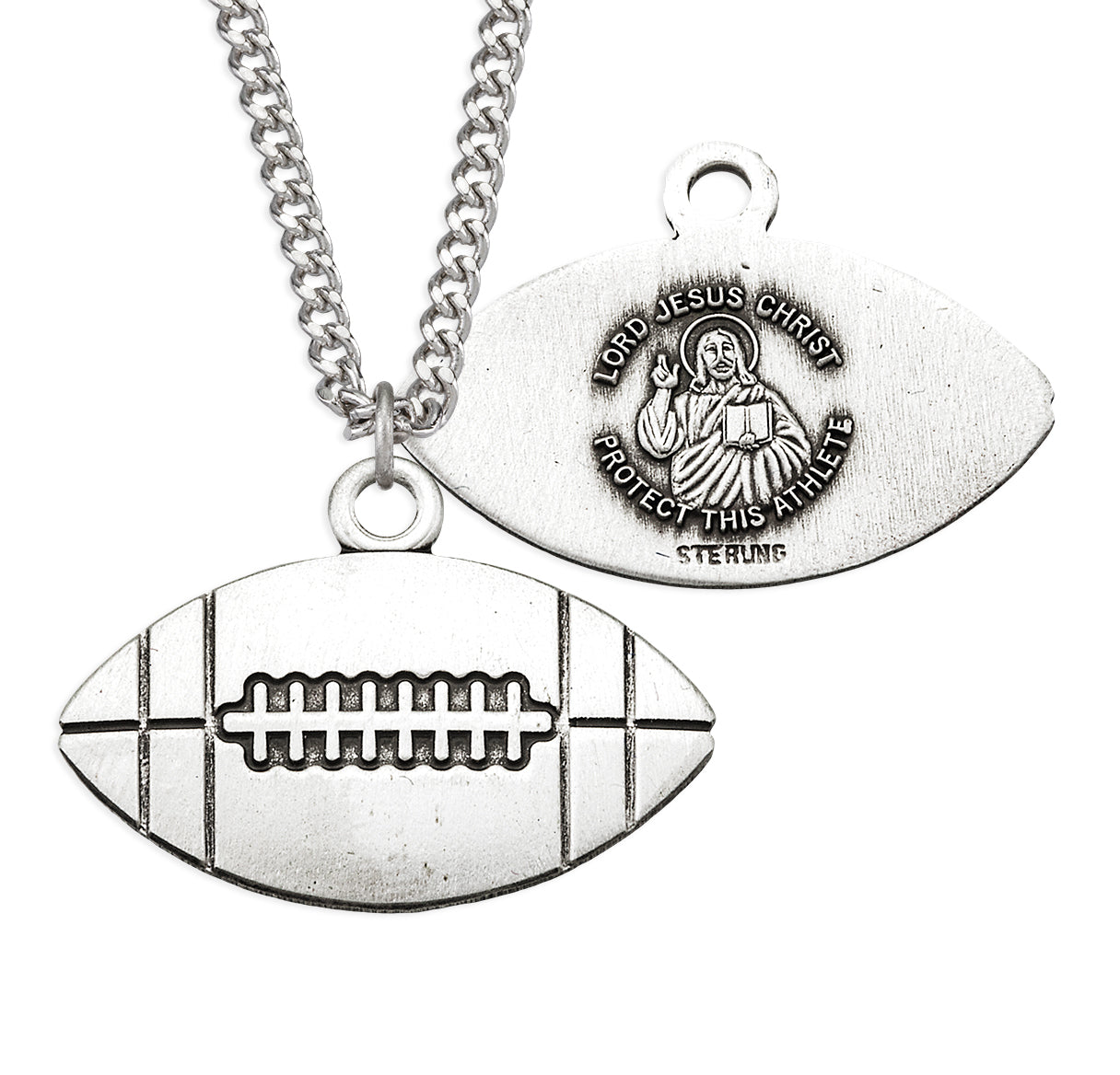 Lord Jesus Christ Sterling Silver Football Athlete Medal