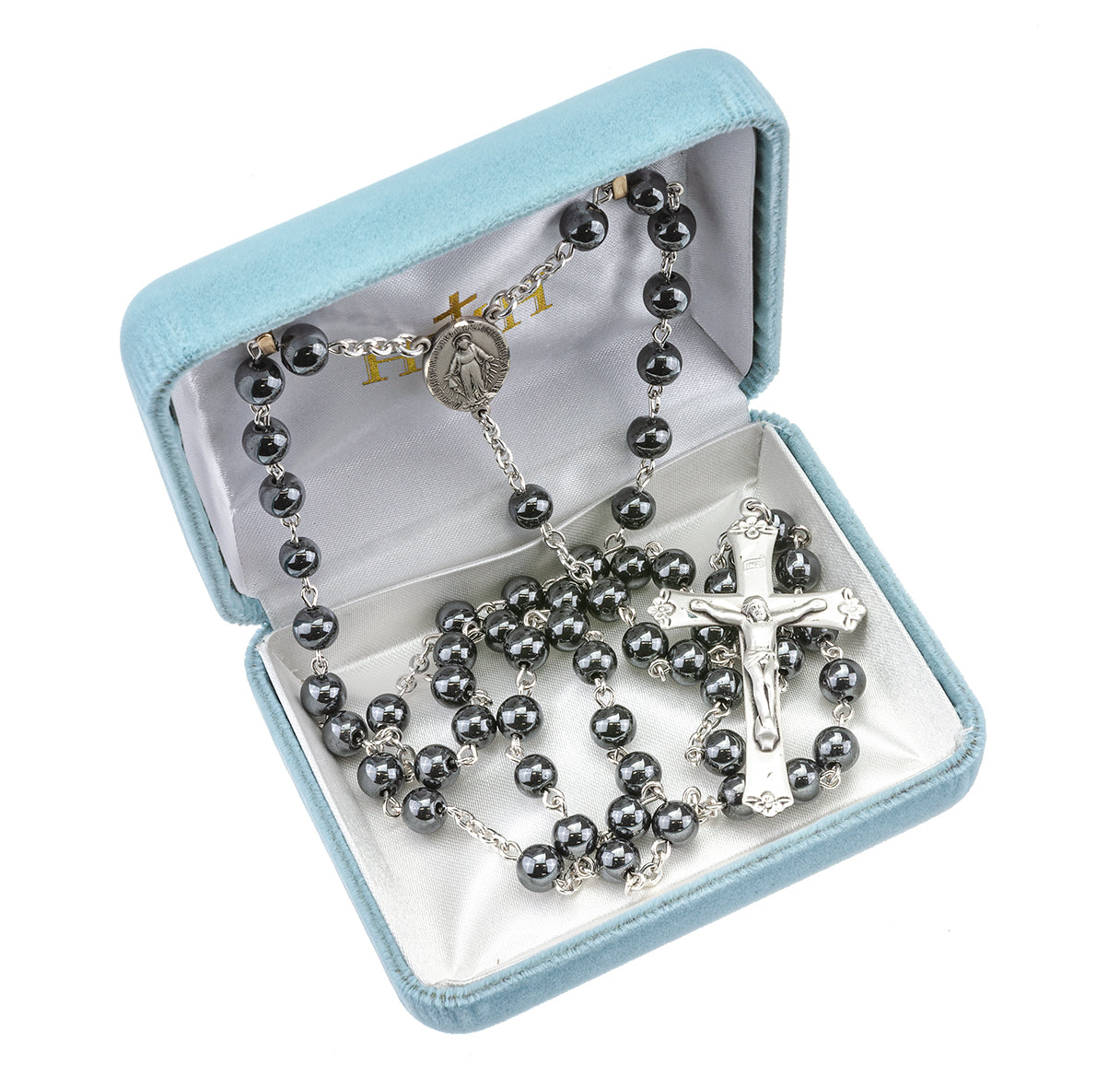 Genuine Hematite Sterling Silver Rosary