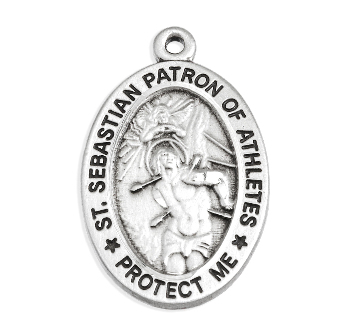 Saint Sebastian Oval Sterling Silver Female Softball Athlete Medal