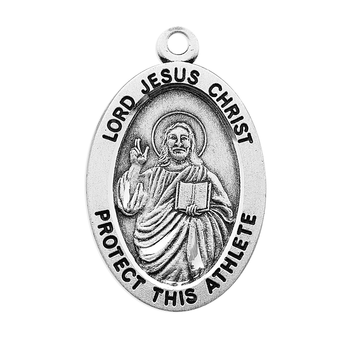 Lord Jesus Christ Oval Sterling Silver Female Volleyball Athlete Medal