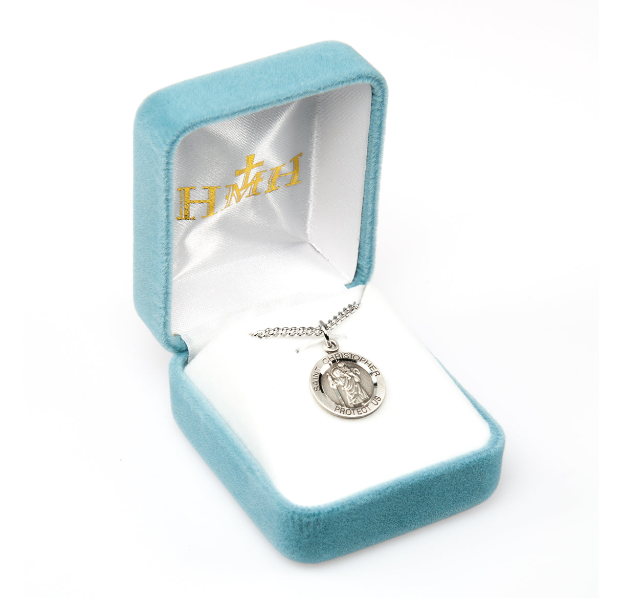 Patron Saint Christopher Round Sterling Silver Medal