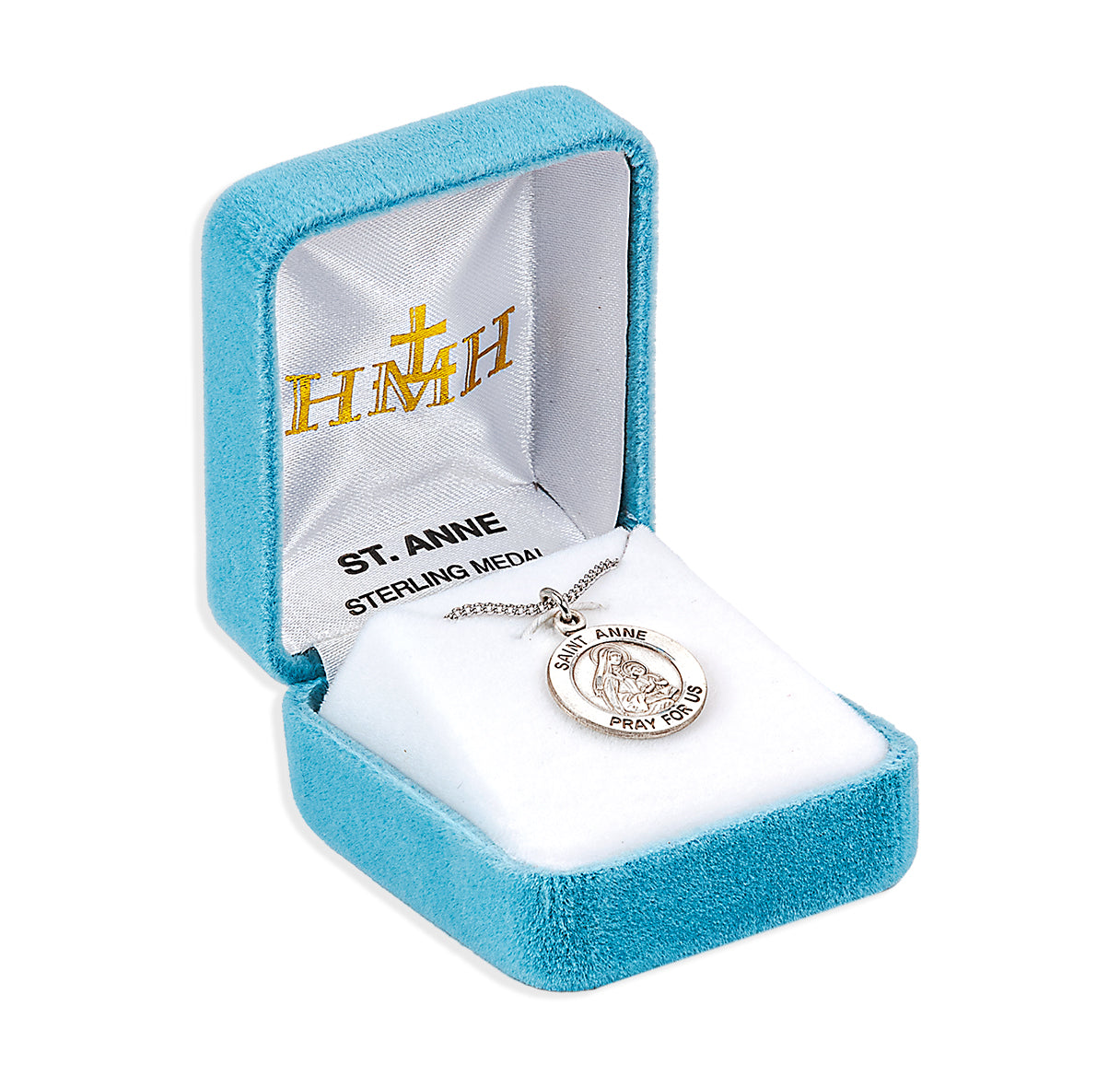 Patron Saint Anne Round Sterling Silver Medal