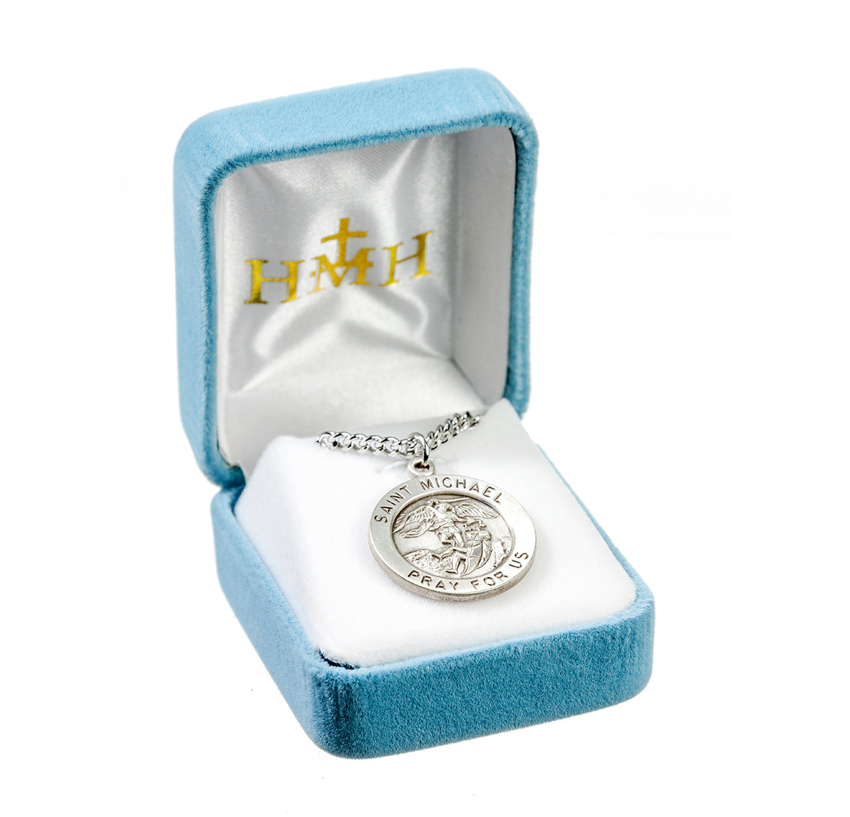 Patron Saint Michael the Archangel Round Sterling Silver Medal