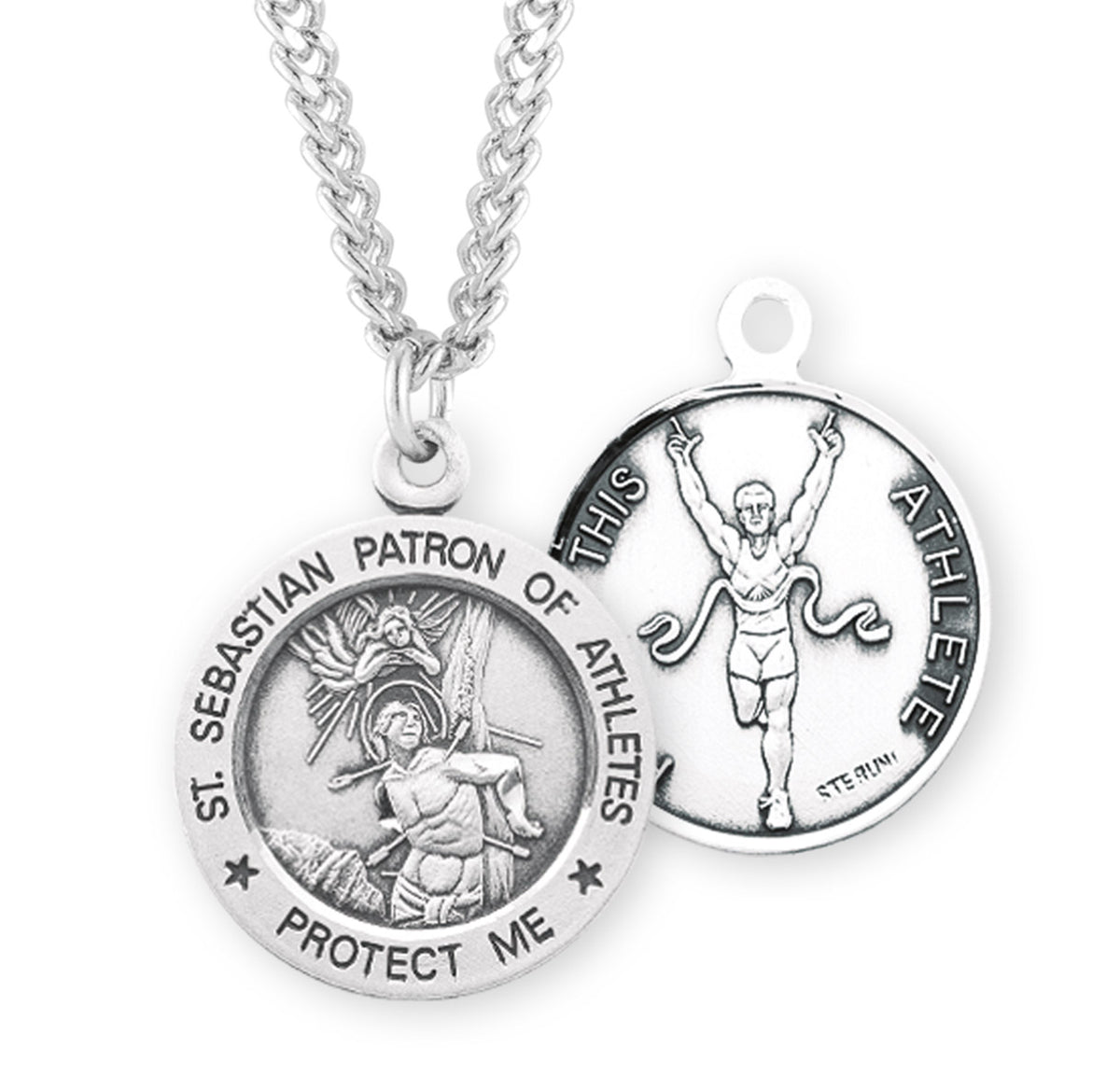 Saint Sebastian Round Sterling Silver Track Male Athlete Medal — HMH ...