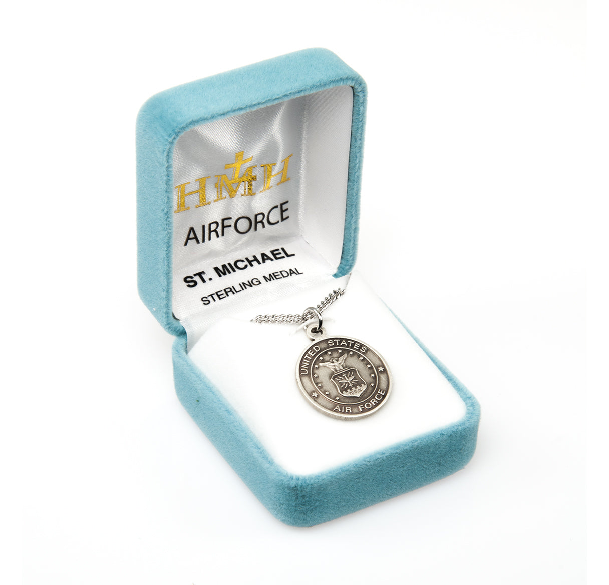 Sterling Silver St. Michael Air Force 18" Ch-Bxd