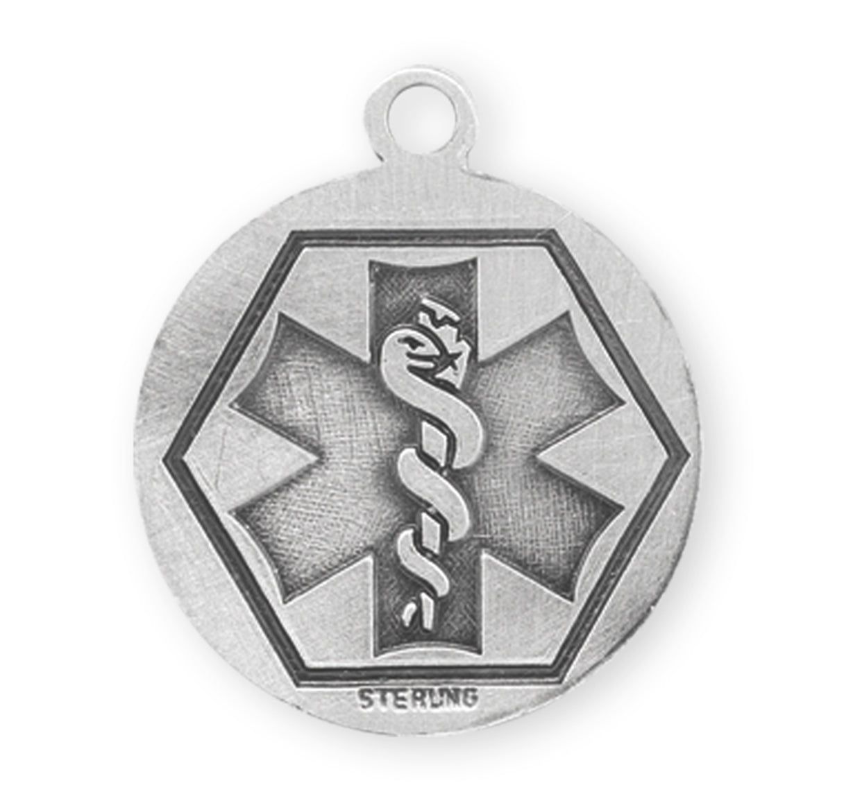 Sterling silver Round St. Michael EMT Medal-*24" Ch-Bxd