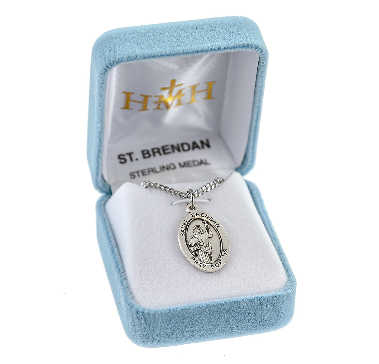 Patron Saint Brendan Oval Sterling Silver Medal