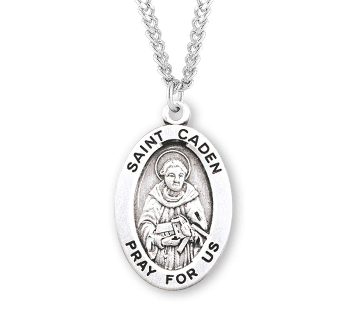 Patron Saint Caden Oval Sterling Silver Medal — HMH Religious