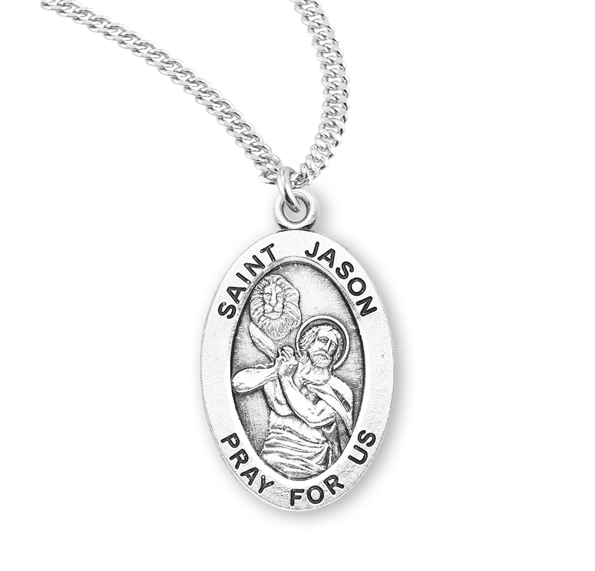 Patron Saint Jason Oval Sterling Silver Medal