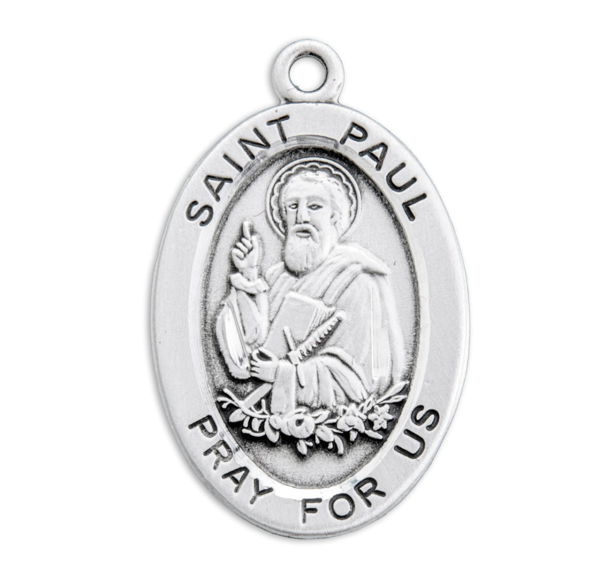 Sterling Silver Oval St Paul 18" Ch-Bxd