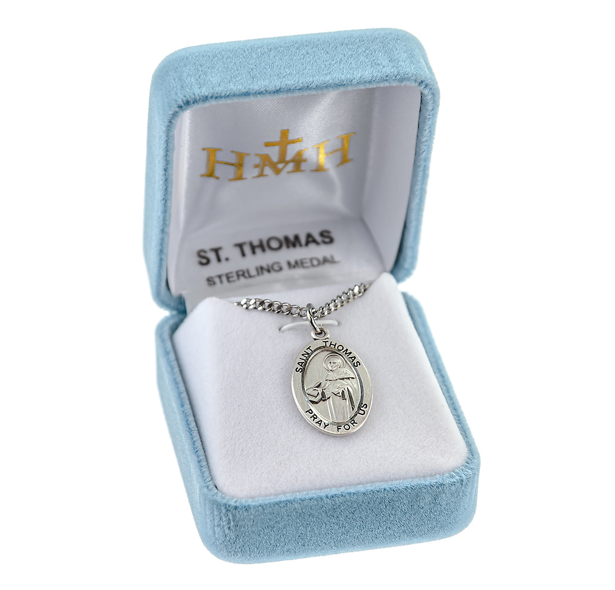 Patron Saint Thomas Aquinas Oval Sterling Silver Medal