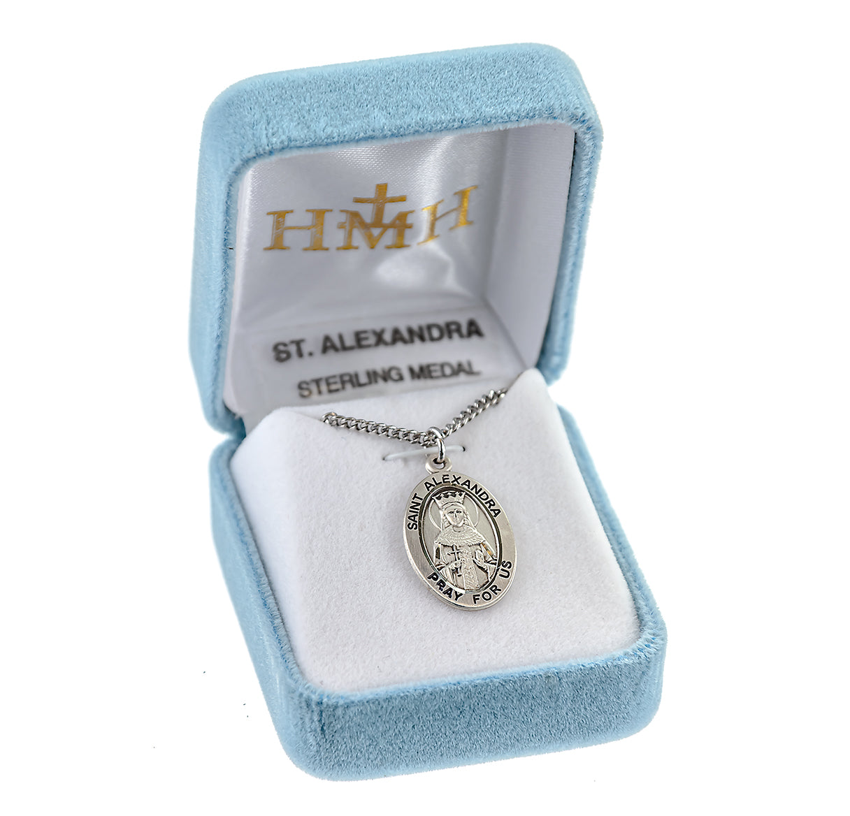 Patron Saint Alexandra Oval Sterling Silver Medal