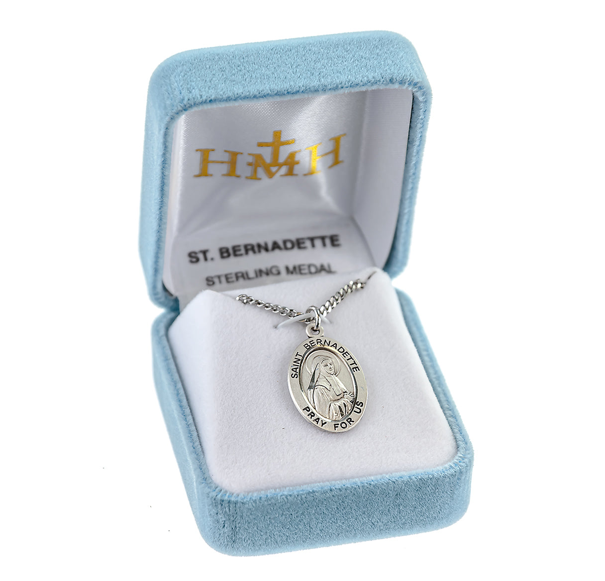 Patron Saint Bernadette Oval Sterling Silver Medal