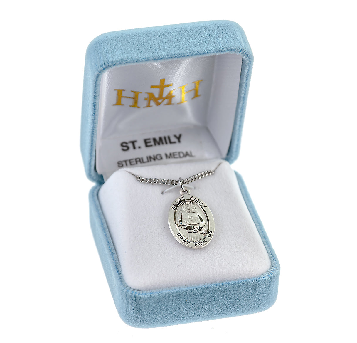 Patron Saint Emily Oval Sterling Silver Medal