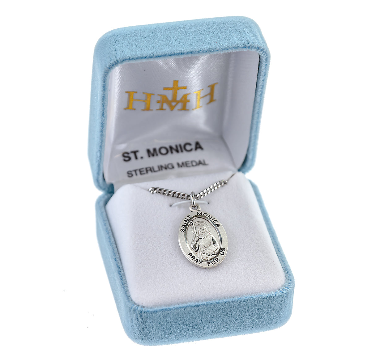 Patron Saint Monica Oval Sterling Silver Medal