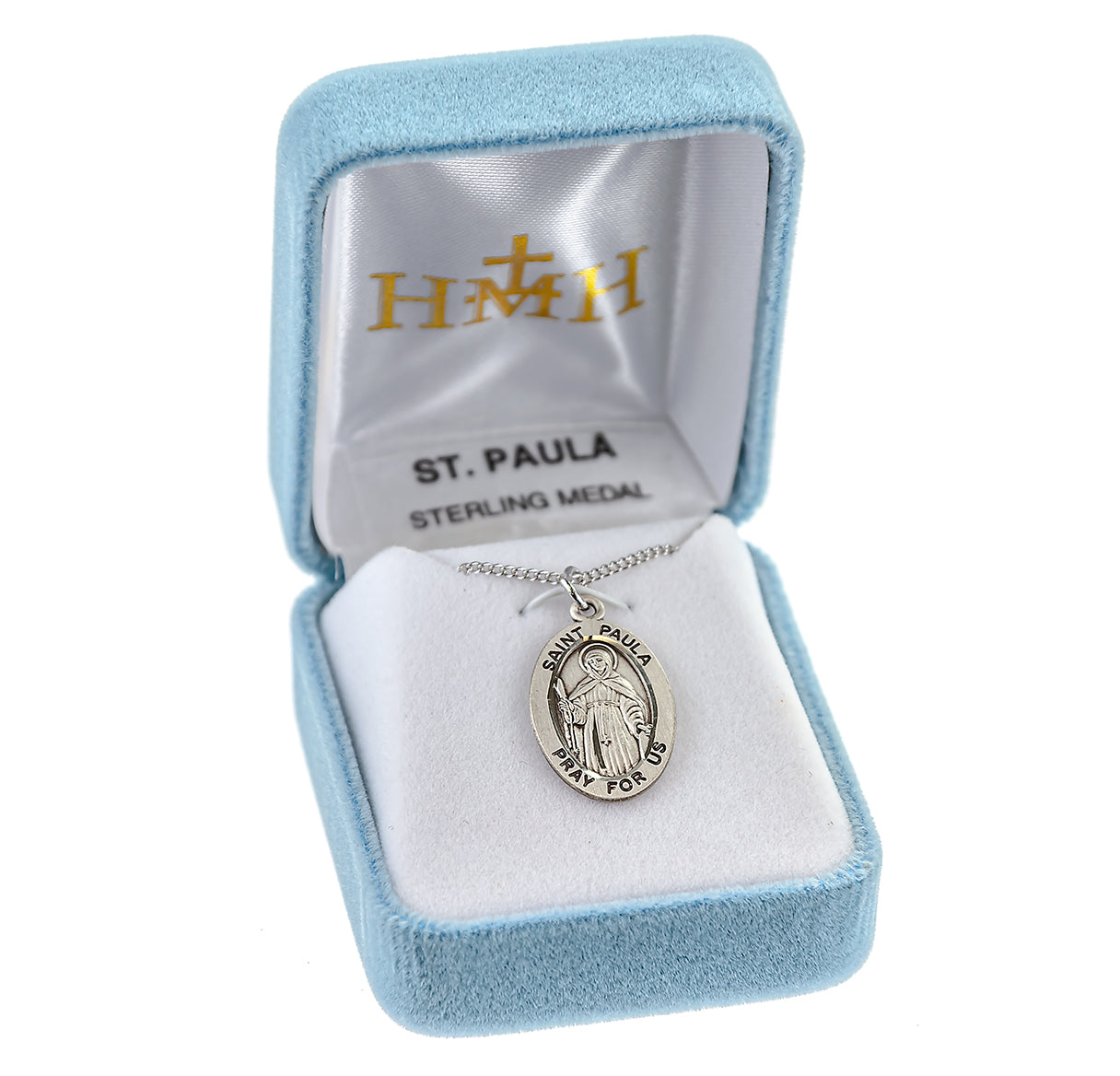 Sterling Silver Oval St Paula w*20" Ch-Bxd