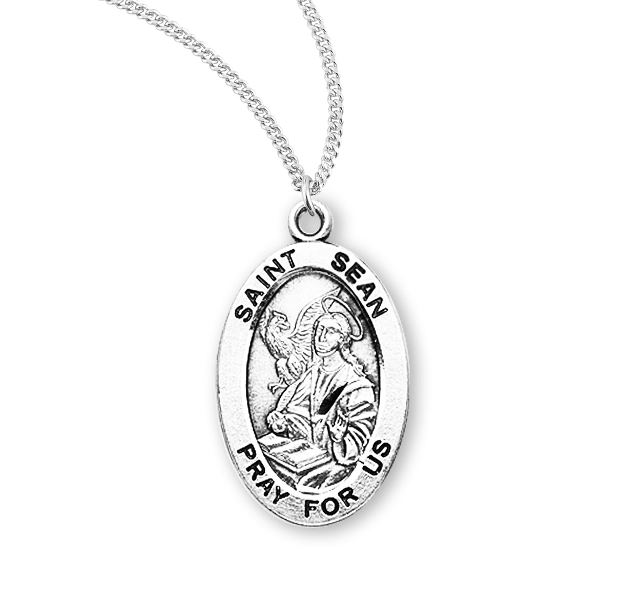 Sterling Silver Oval St Sarah-*18" Ch-Bxd