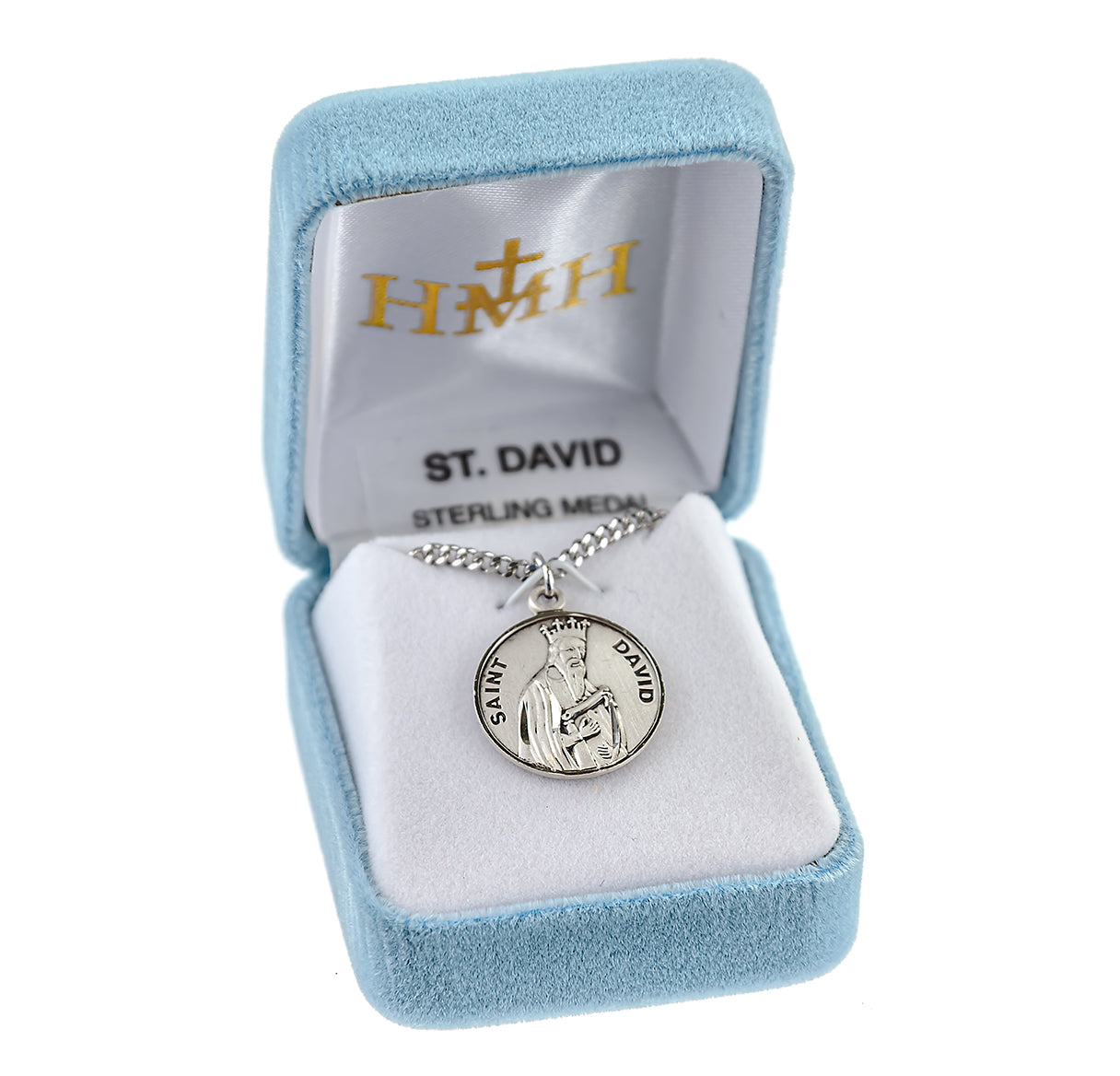 Sterling Silver Round St David-24" Ch-Bxd