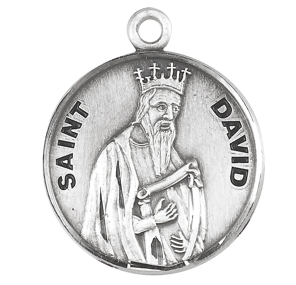 Sterling Silver Round St David-24" Ch-Bxd