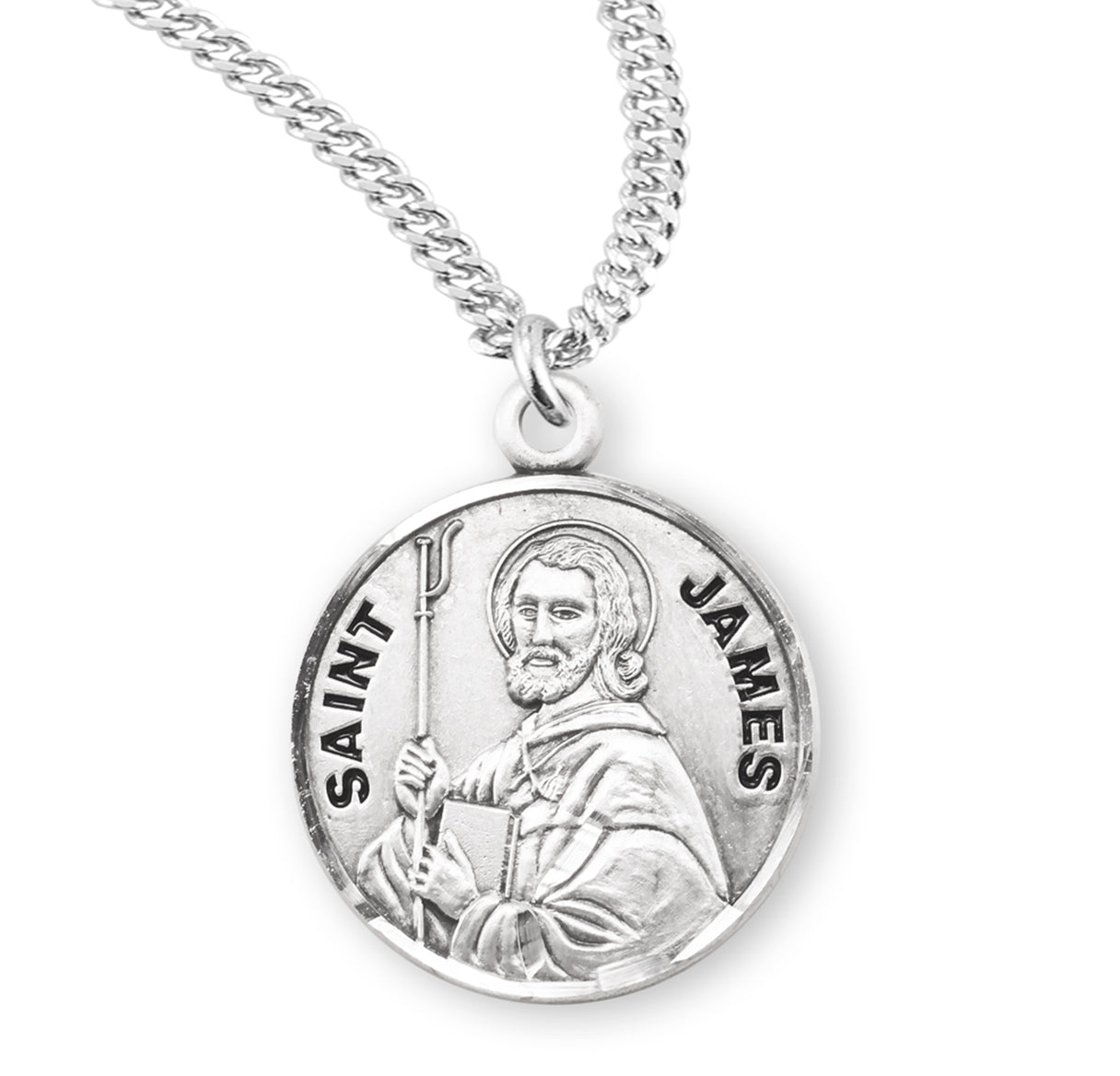 Patron Saint James Round Sterling Silver Medal