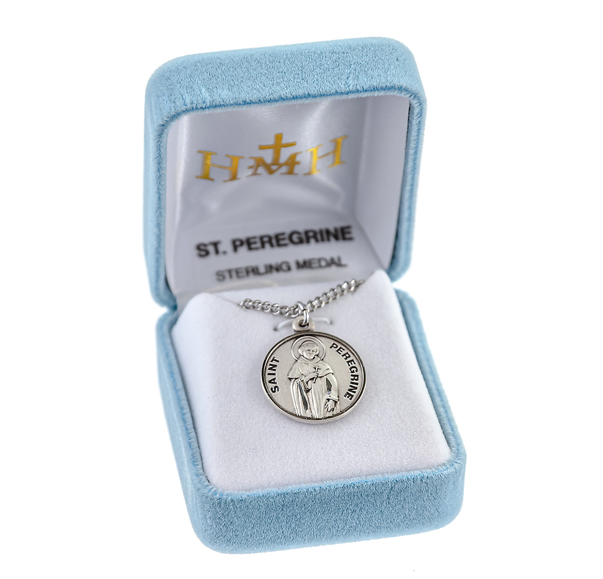 Patron Saint Peregrine Round Sterling Silver Medal