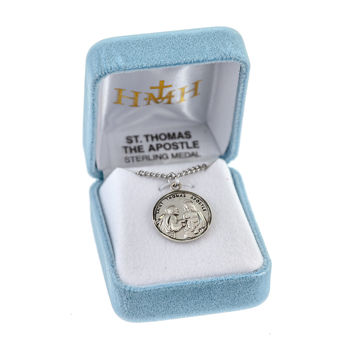 Sterling Silver Round St. Thomas the Apostle w/24" Ch-Bxd