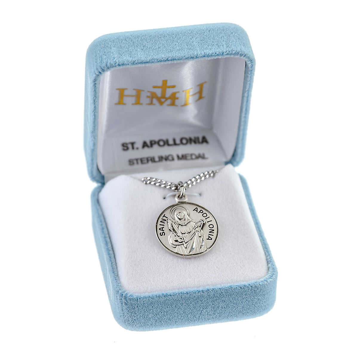 Patron Saint Apollonia Round Sterling Silver Medal