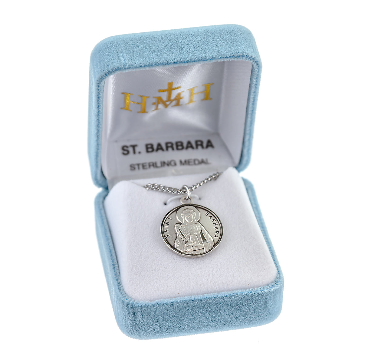 Patron Saint Barbara Round Sterling Silver Medal