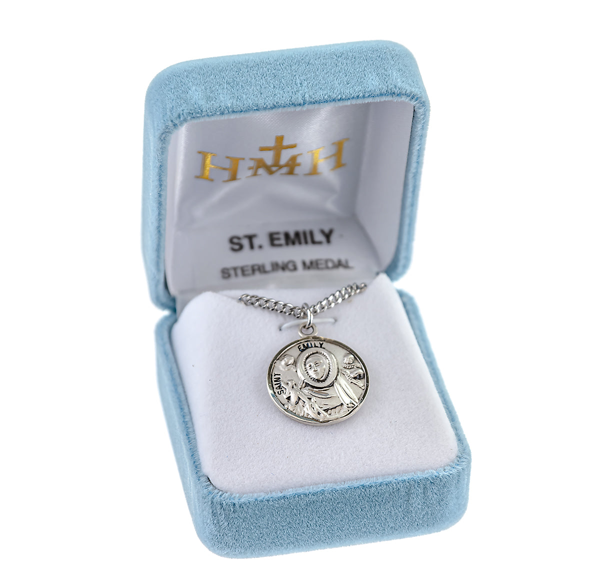 Patron Saint Emily Round Sterling Silver Medal
