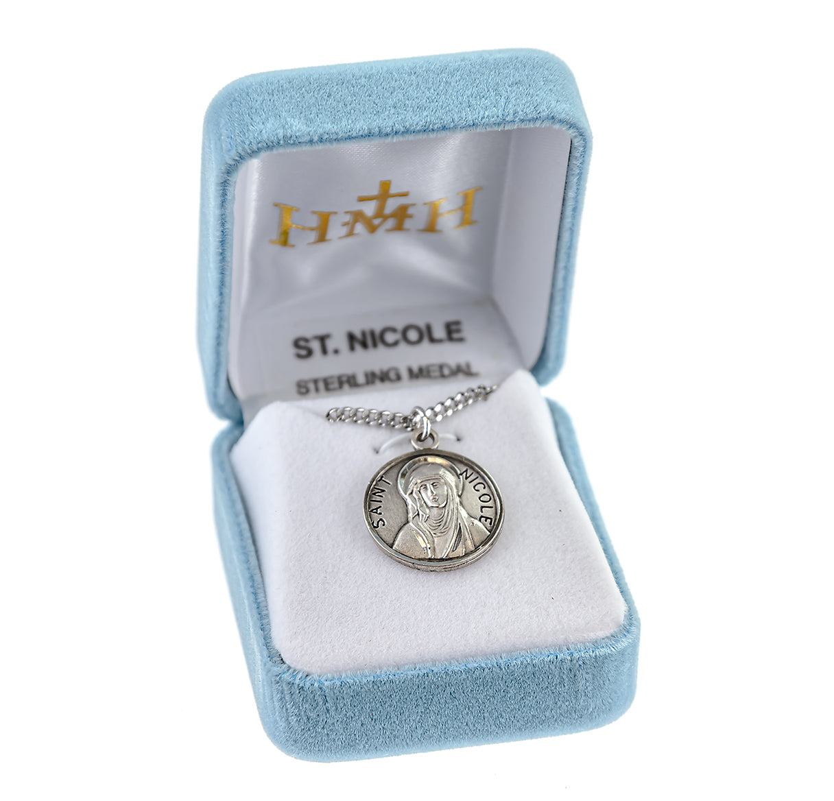 Patron Saint Nicole Round Sterling Silver Medal