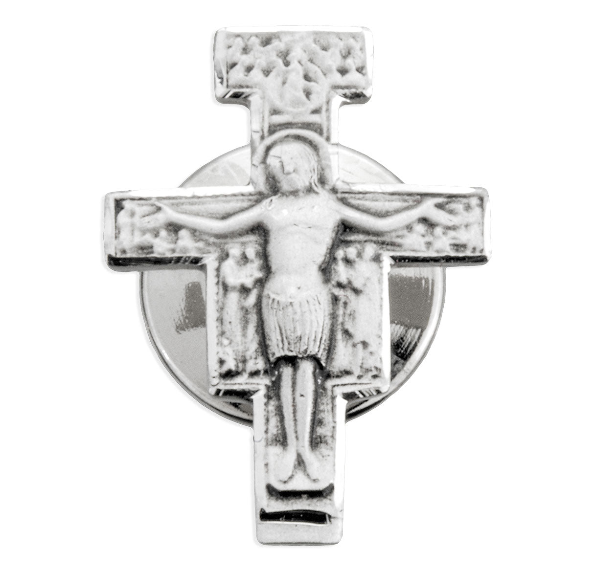 Sterling Silver Small San Damiano Cfx Lapel Pin