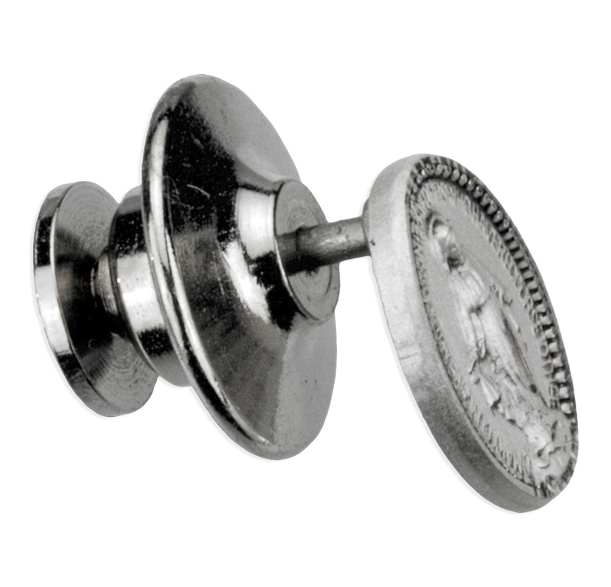 Sterling Silver Small Oval Miraculous Lapel Pin