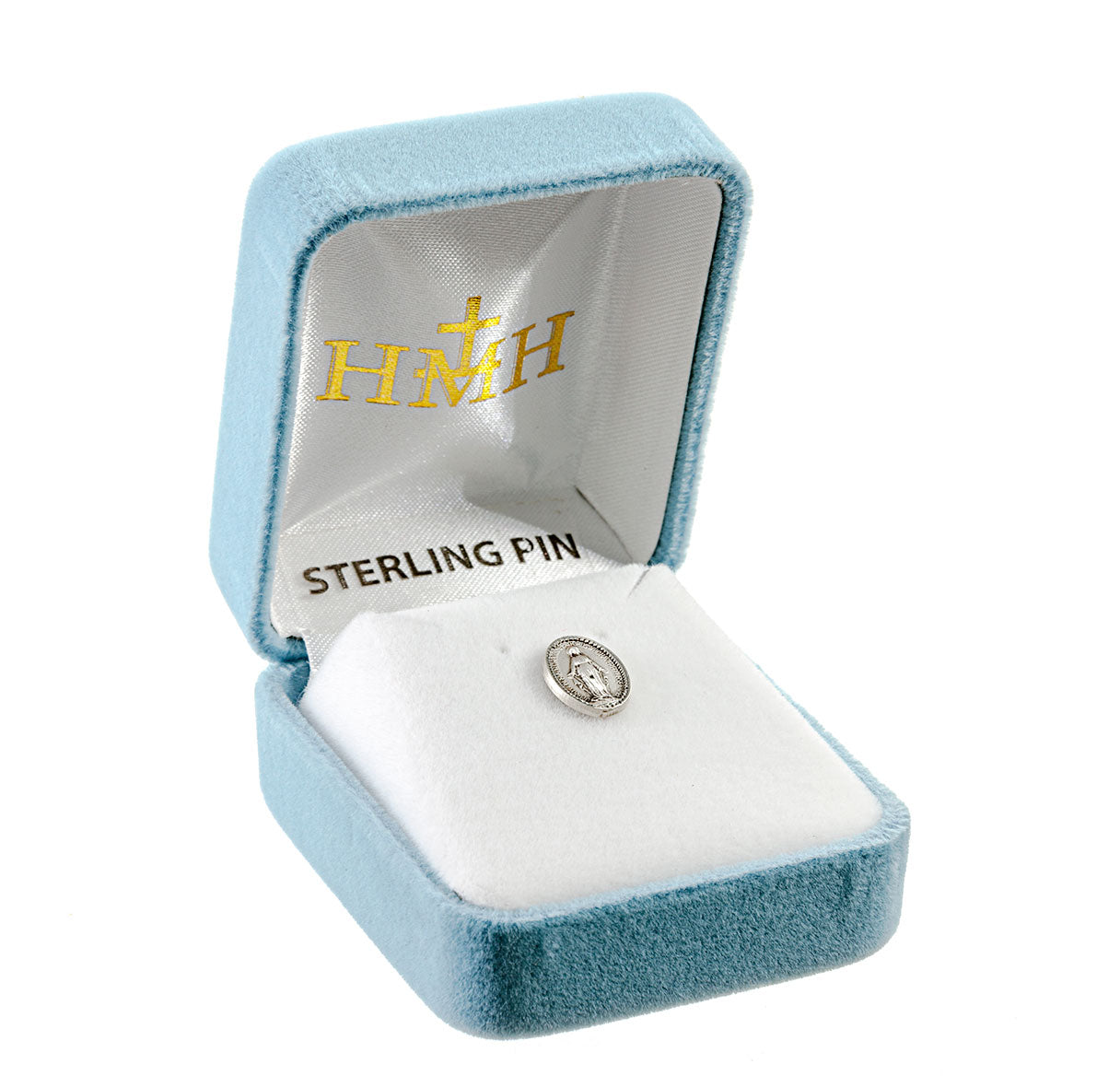 Sterling Silver Small Oval Miraculous Lapel Pin