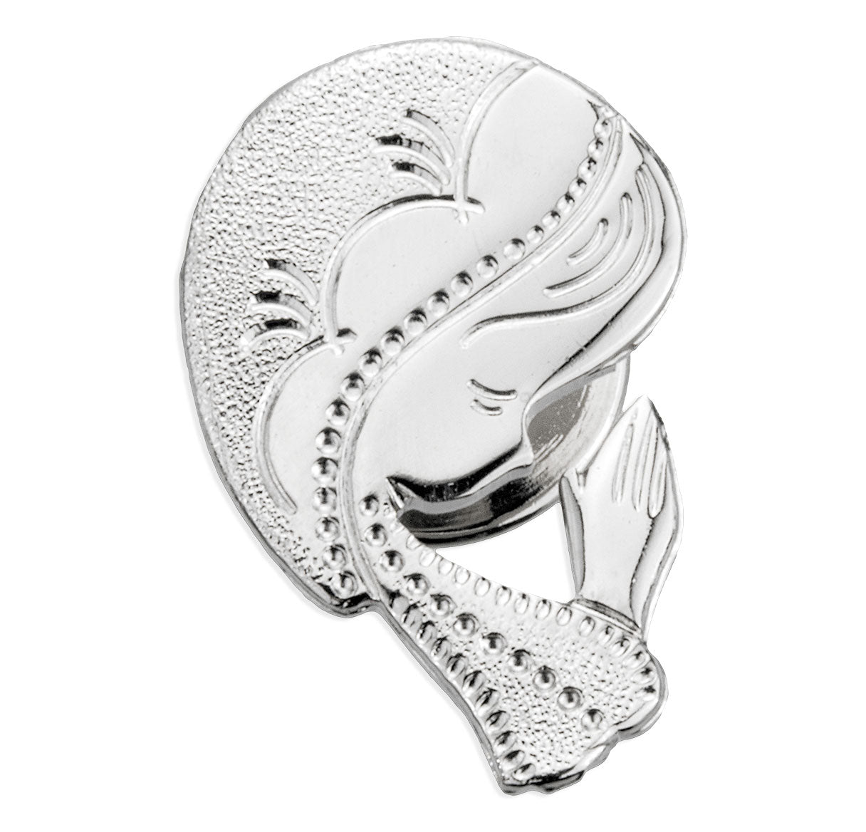 Sterling Silver Contemporary Praying Madonna Bust Lapel Pin