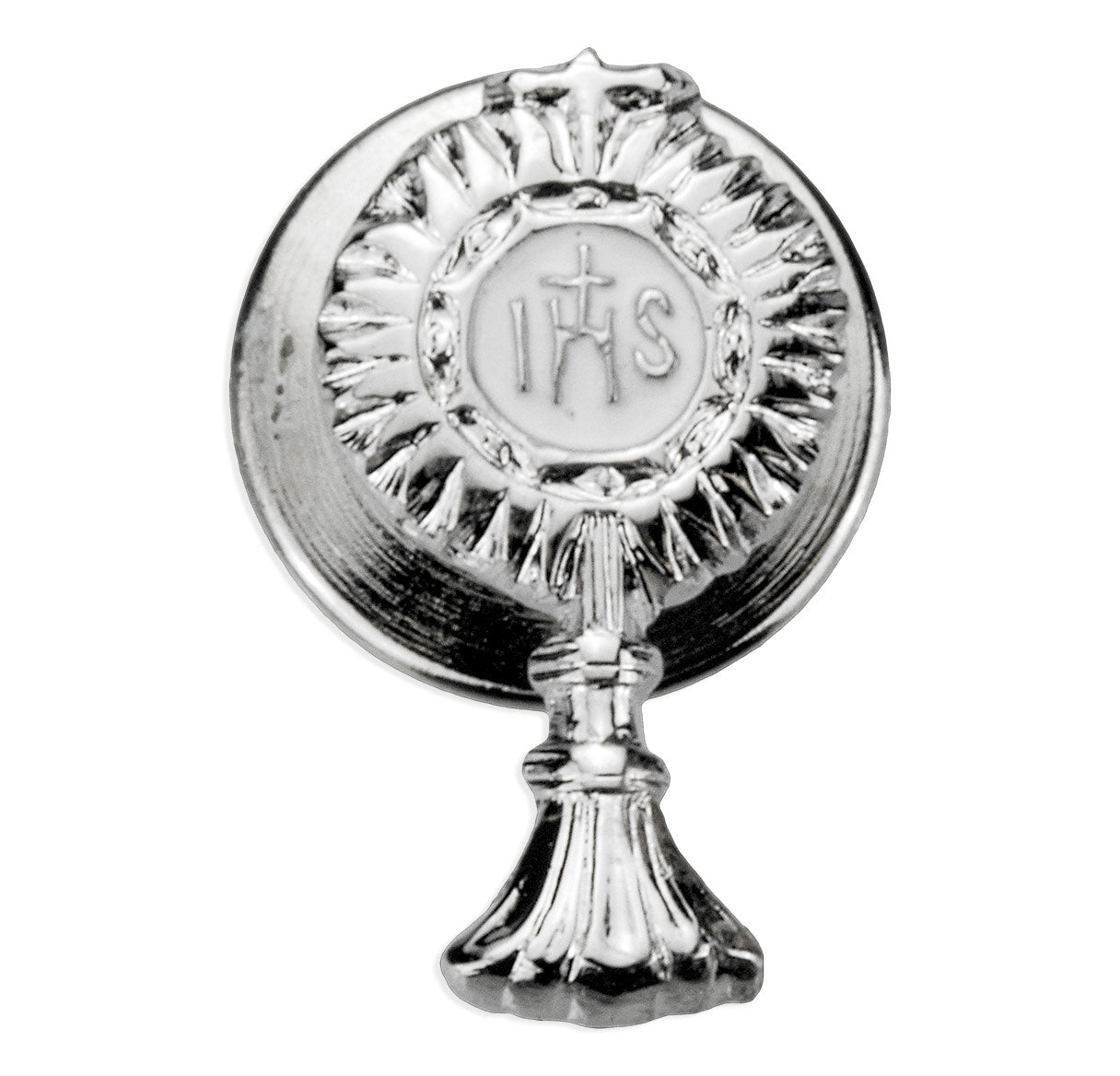 Sterling Silver Monstrance Pin Rhodium Plate