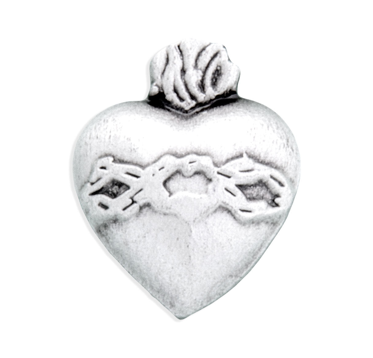 Sterling Silver Sacred Heart Lapel Pin-Bxd