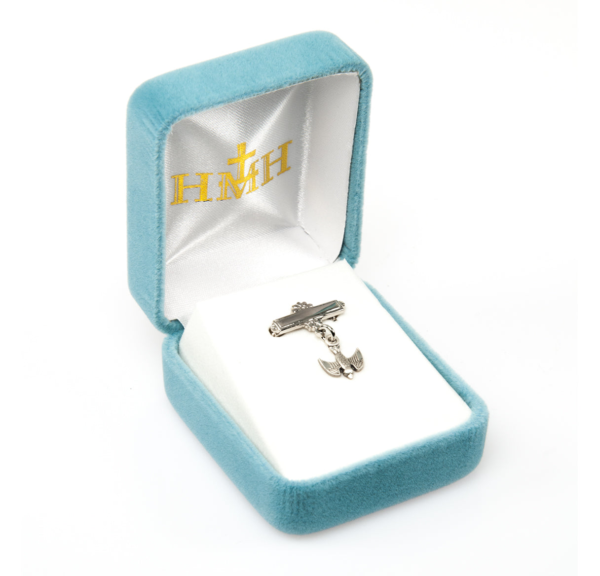 Sterling Tiny Holy Spirit Charm w/Bar Pin-Bxd
