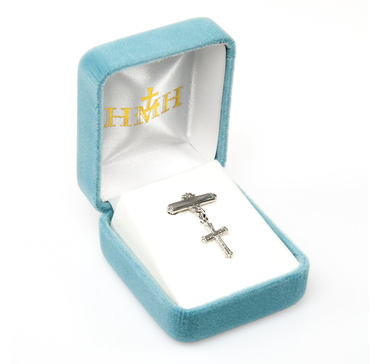 Sterling Silver Tiny Cross w/Bar-Pin-Bxd