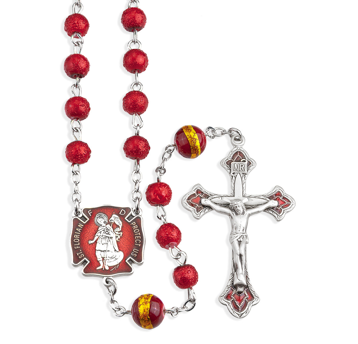 Sterling Silver Cross and Center Rosary Beads