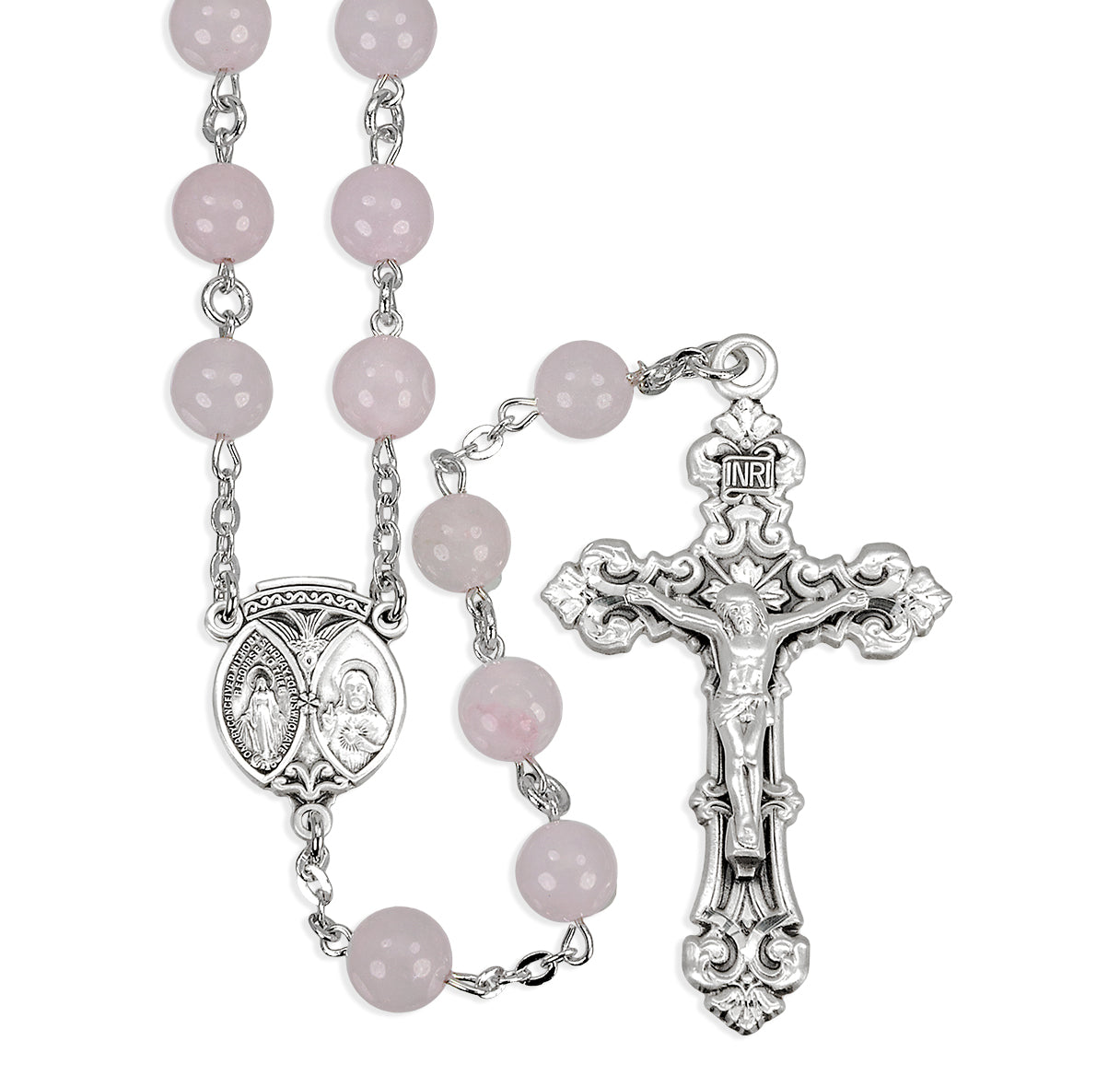 8mm Round Genuine Rose Quartz Rosary Beads