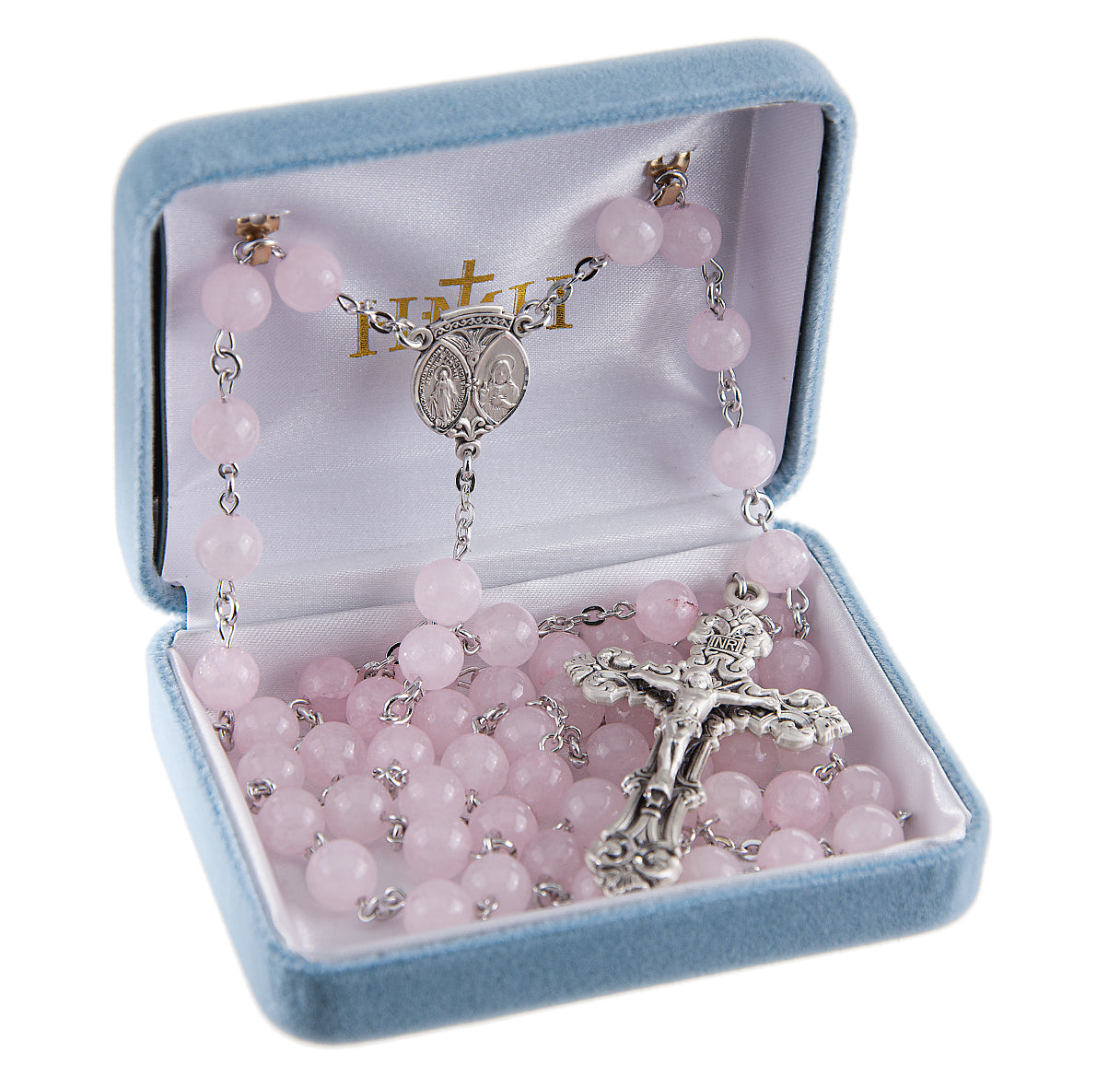 8mm Round Genuine Rose Quartz Rosary Beads