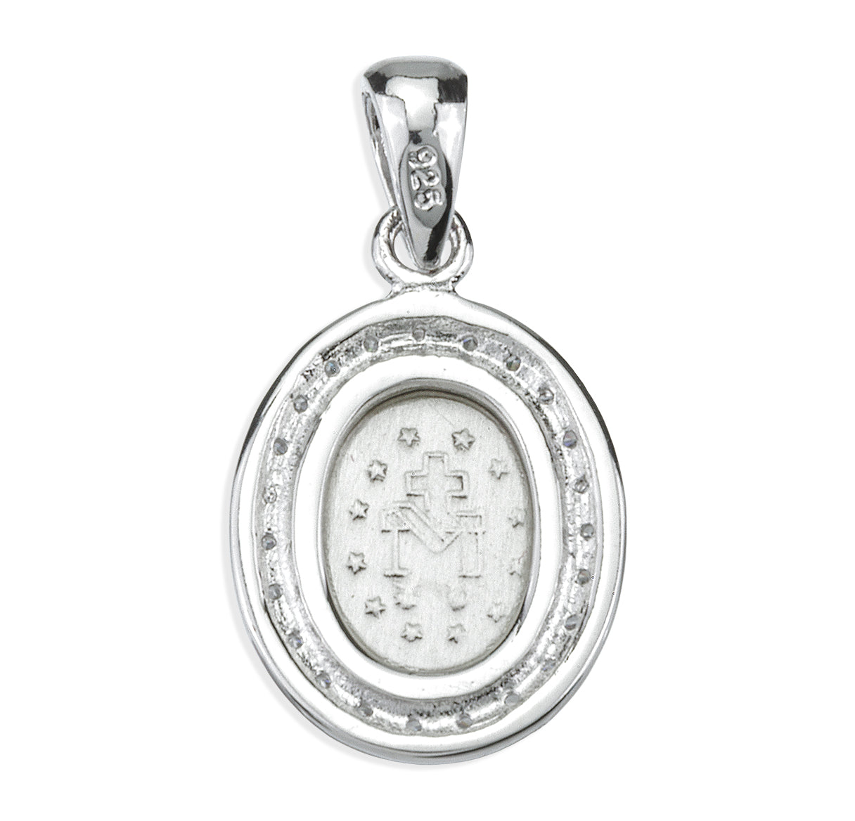Sterling Silver Crystal Cubic Zirconia "CZ" Miraculous Medal