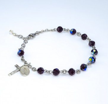 6mm Finest Garnet Sterling Rosary Bracelet Bxd  (LIMITED AVAILABILITY)