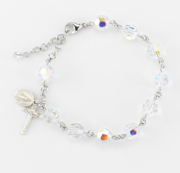 8mm Finest Rosary Bracelet w/ Sterling Silver Medals-Bxd