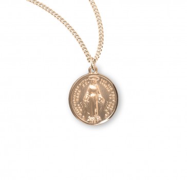 16kt Gold Over Sterling Silver Rd Mirac 18" Ch-Bxd